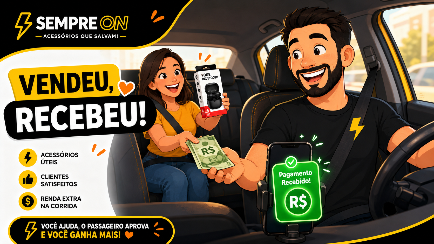 Sempre On - Vendeu, Recebeu! Acessórios que salvam e geram renda extra na corrida